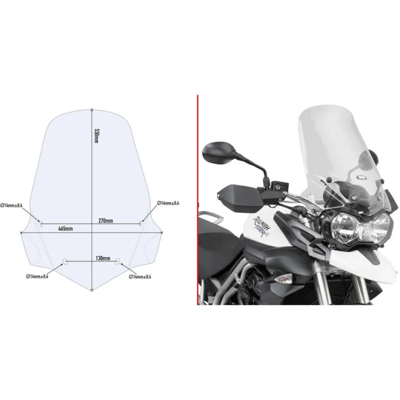 Compra Adesso Cupolino trasparente Givi 6401DT Per TRIUMPH Tiger 800 / 800 XC / 800 XR (11 > 17)