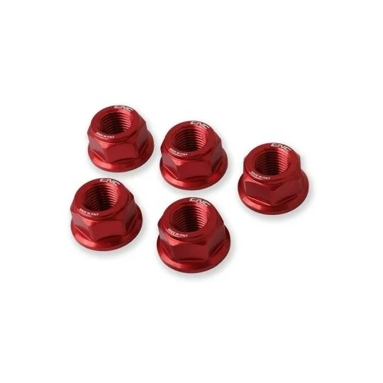 Dadi corona Aprilia DA383 M10x1.25 CNC Racing Rosso Spedizione Gratuita