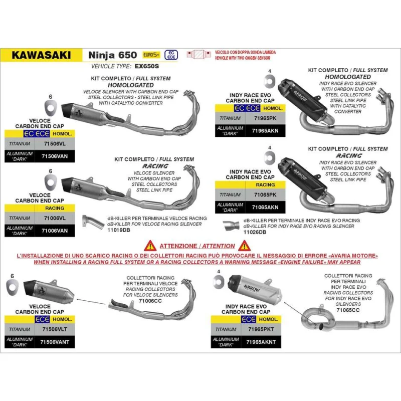 DB-Killer per terminale Veloce 26mm Kawasaki NINJA 650 2024/2025 Sconto