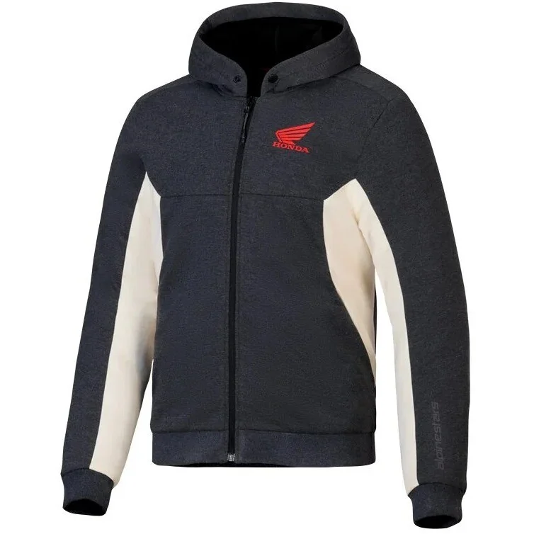 Felpa Alpinestars HONDA CHROME V3 SPORT Antracite Melange Bianco Sporco Miglior Prezzo
