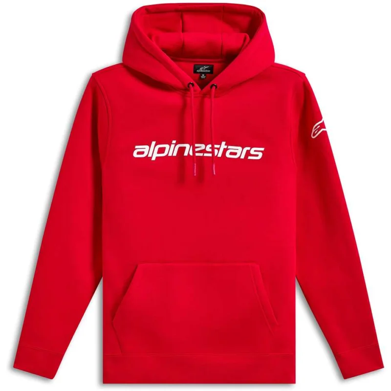 Sconto Felpa Alpinestars LINEAR WORDMARK V3 Rosso/Bianco/Bianco