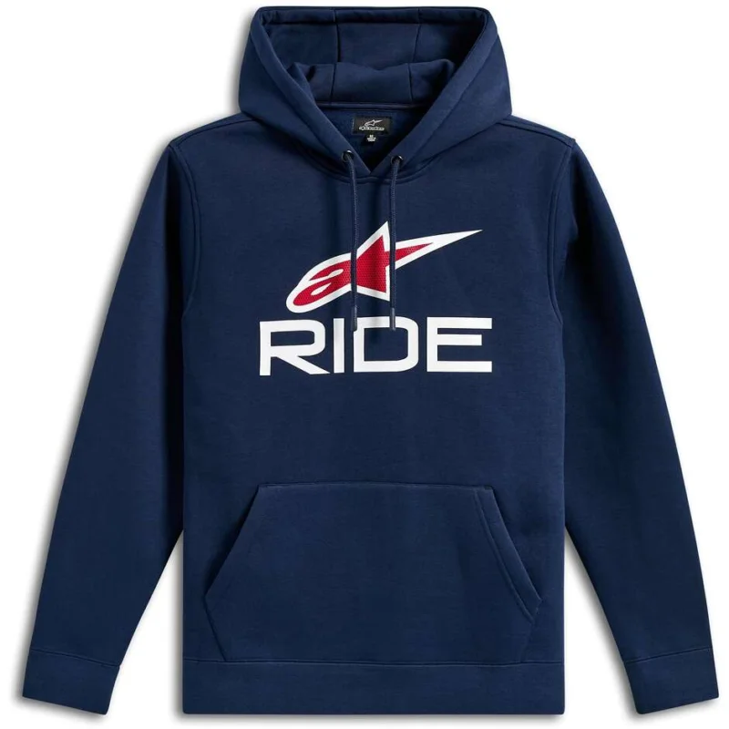 Prezzo Ridotto Felpa Alpinestars RIDE V3 Blu Marino/Bianco/Rosso