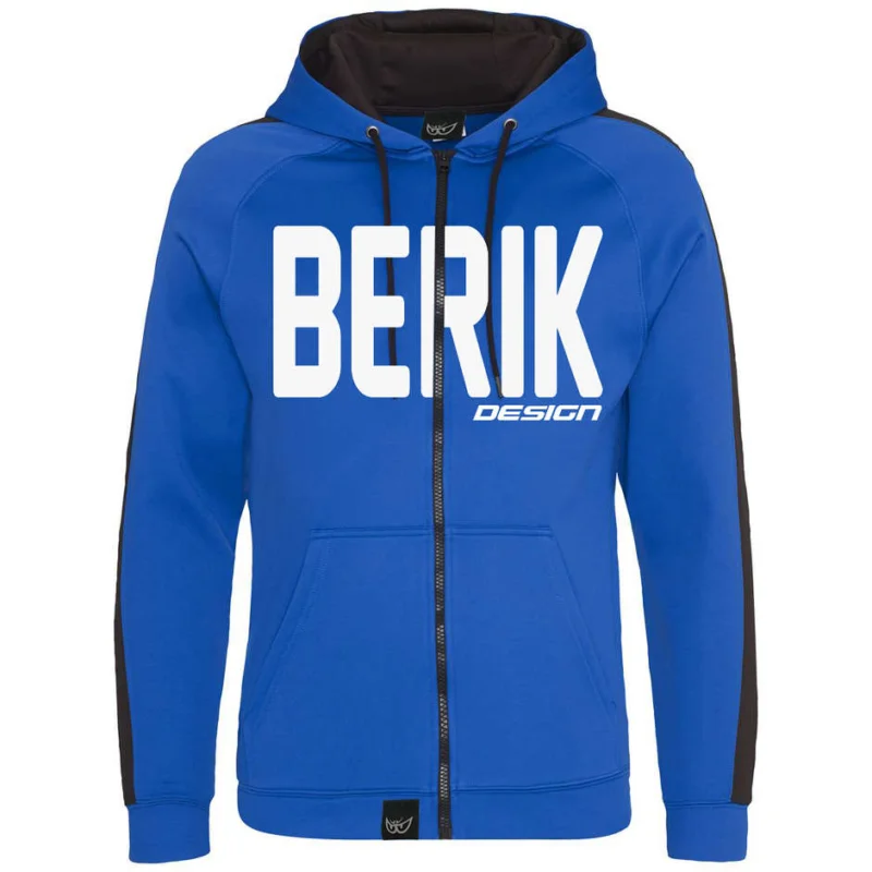 Felpa Berik 2.0 Con Cappuccio Zip Frontale Stampata Blu Bianco Bestseller