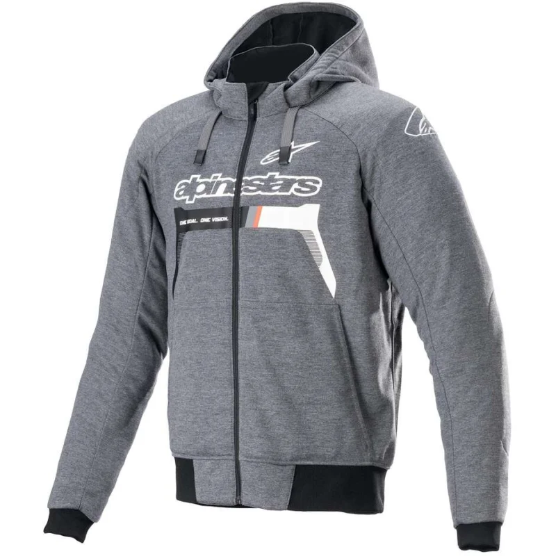 Compra Oggi Stesso Felpa Casual Alpinestars CHROME IGNITION HOODIE Melange Grigio scuro Bianco