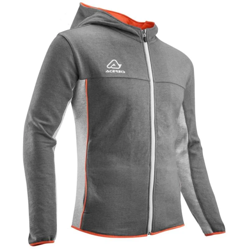 Professionale Felpa Con Cappuccio Acerbis BELATRIX Grigio Corallo Fluo