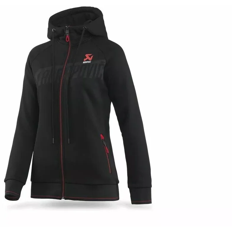 Felpa con Cappuccio e Zip per Donna Akrapovic 802064 Nero L Quantità Limitata