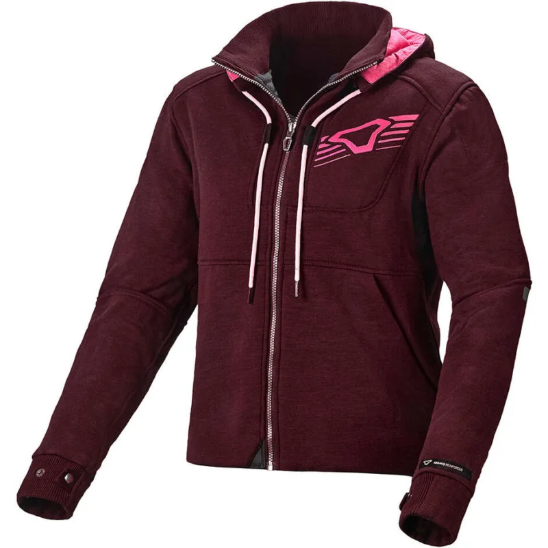 Felpa con cappuccio Moto Donna Macna District Bordeaux Rosso Novità