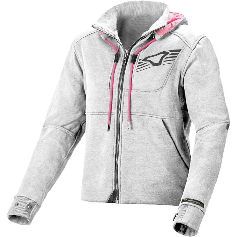 Felpa con cappuccio Moto Donna Macna District Light Grigio Promozione Esclusiva
