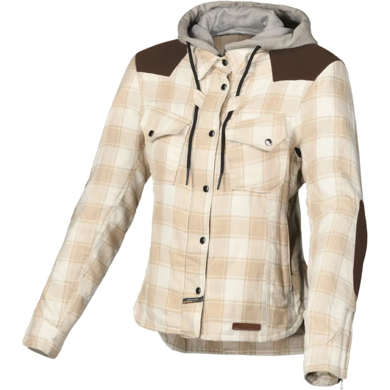 Felpa con cappuccio Moto Donna Macna Inland Beige Marrone Offerta Lampo