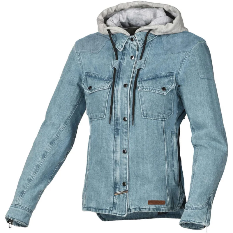 Felpa con cappuccio Moto Donna Macna Inland Light Blu Grigio Affare
