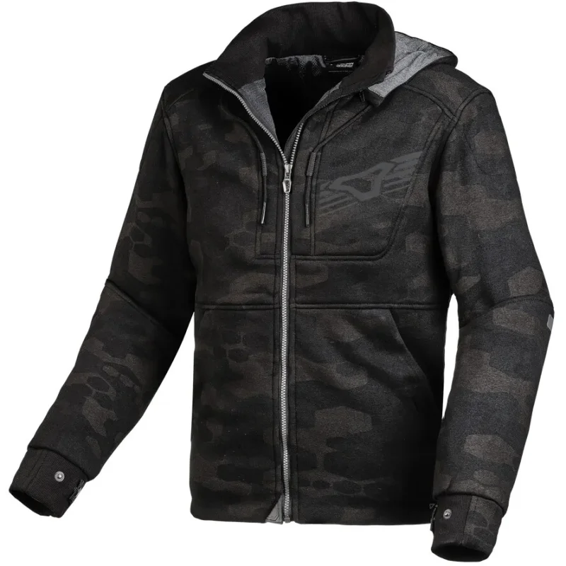 Quantità Limitata Felpa con cappuccio Moto Macna District Nero Grigio camo