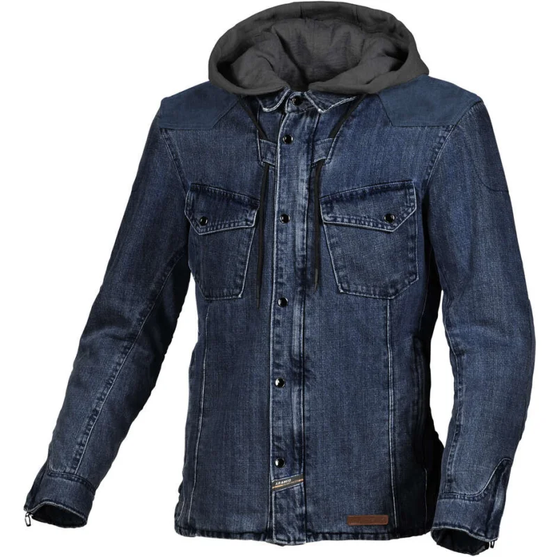 Popolare Felpa con cappuccio Moto Macna Inland Blu Marrone