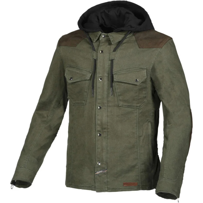 Felpa con cappuccio Moto Macna Inland Verde Marrone Di Tendenza