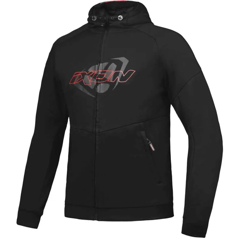 Felpa Moto Casual Ixon TOUCHDOWN Nero Rosso Subito Disponibile