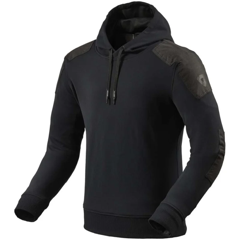 Felpa Moto con Cappuccio Rev'it CEDAR Nero Offerta Limitata