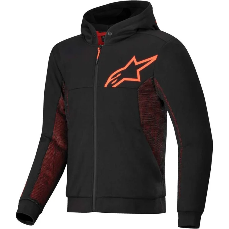 Felpe Alpinestars CHROME AIR SPORT Nero Rosso Fluo Offerta Lampo