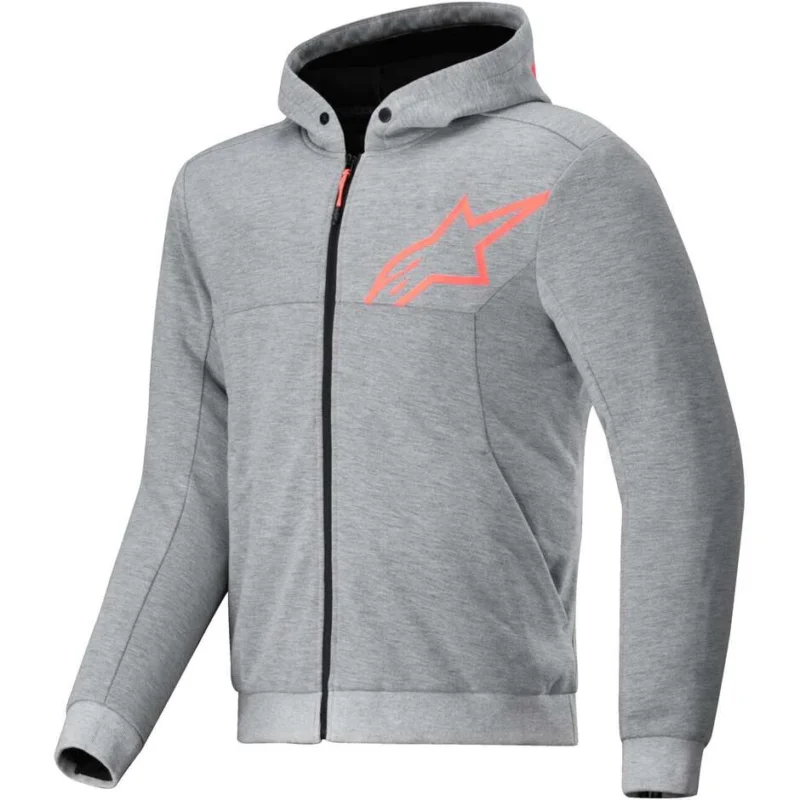 Ultime Pezzi Felpe Alpinestars CHROME V2 SPORT Grigio Rosso Fluo