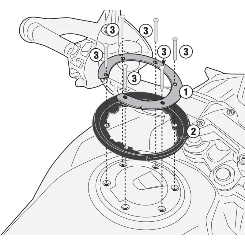 Flangia per Borsa Serbatoio TankLock Givi BF74 Specifica per Triumph Tiger Explorer (2022-) Direttamente Dal Produttore