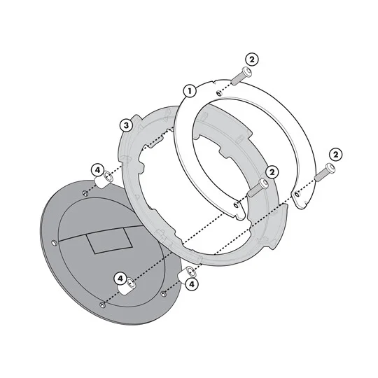 Occasione Imperdibile Flangia per borse serbatoio TankLock, TanklockED Givi BF32 Per KAWASAKI Z 1000 (14 - 20)
