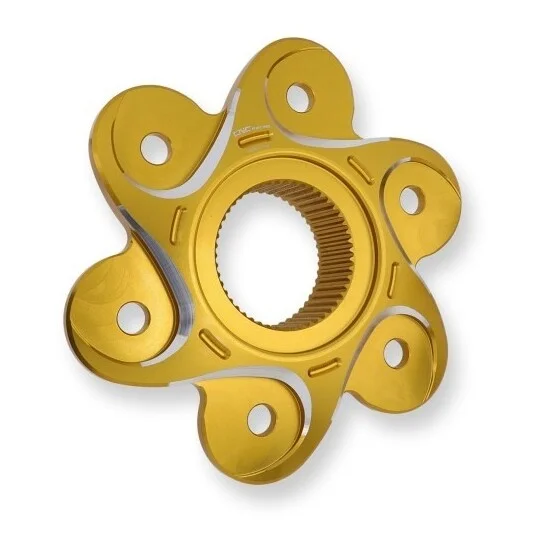 Professionale FLANGIA PORTACORONA DUCATI BICOLOR FL504 CNC Racing Oro Argento