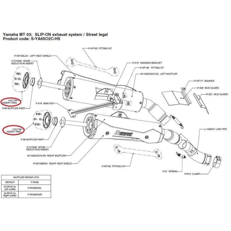 Sconto Fondello Scarico Akrapovic V-EC194