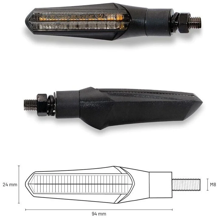 Prezzo Scontato Frecce Moto TAAC FR11 a LED Sequenziali - Luce Posizione Anteriore - Lente Fumè