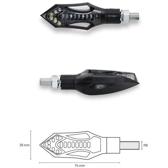 Offerta Frecce Moto TAAC FR12 a LED - Luce Posizione Anteriore - Lente fumè