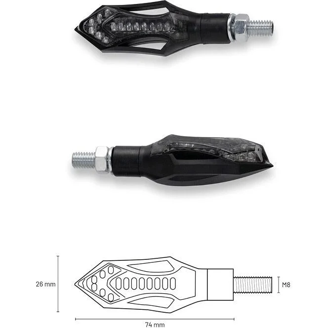 Offerta Limitata Frecce Moto TAAC FR13 a LED - Luce Posizione Posteriore + Stop - Lente Fumè