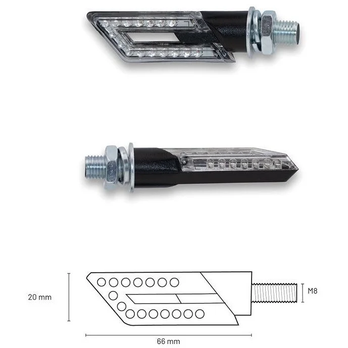 Frecce Moto TAAC FR20 a LED - Lente Chiara Offerta Lampo