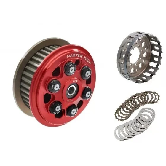 Occasione Imperdibile FRIZIONE ANTISALTELLAMENTO MASTER TECH COMPLETA - 12 DENTI ORGANICI CNC Racing FR365 Rosso