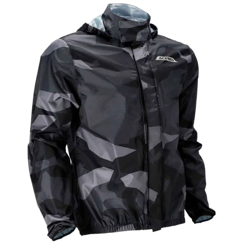 Giacca Antipioggia Acerbis X-DRY Camo Nero Offerta Lampo