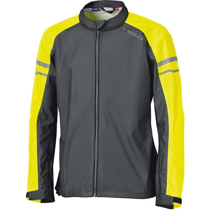 Giacca Antipioggia Moto Held Rainstretch Top Nero Giallo Fluo Nuovo Arrivo