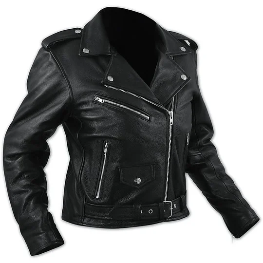 Giacca Custom Lady In Pelle Pieno Fiore A-Pro Modello Queen Lady Nero Pagamento Sicuro