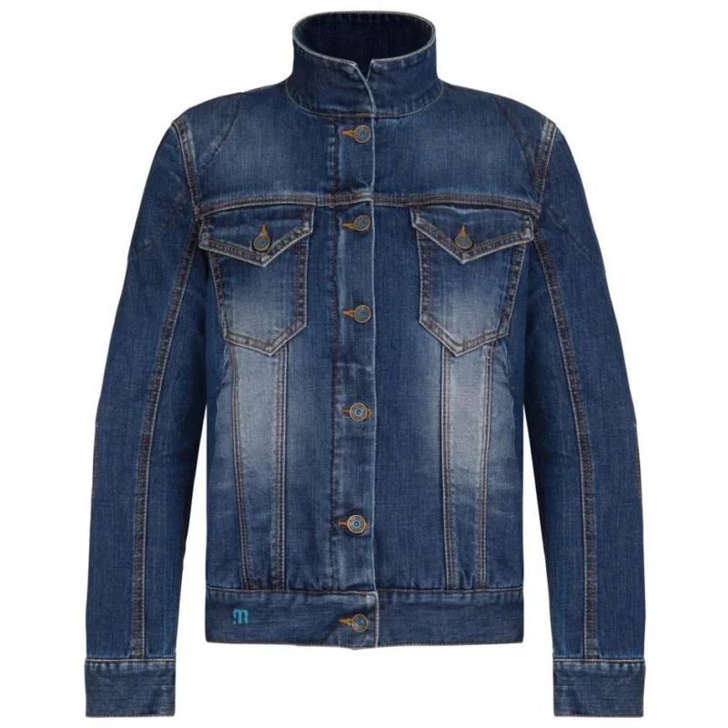 Giacca di Jeans Donna Moto Pmj LUCY Blu Prezzo Conveniente