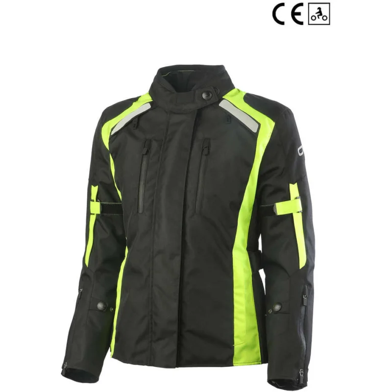Giacca Donna Moto 4 Stagioni Oj Atmosfere J217 Invincible Lady Nero Giallo Fluo Nuova Collezione