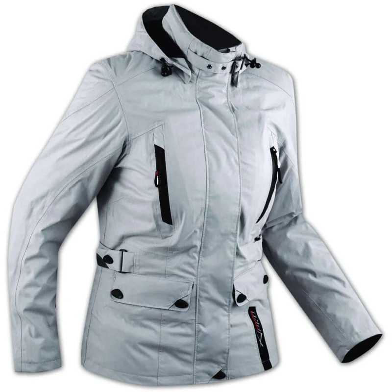 Giacca Donna Moto In Tessuto American Pro PARIS Lady Grigio Reso Gratuito