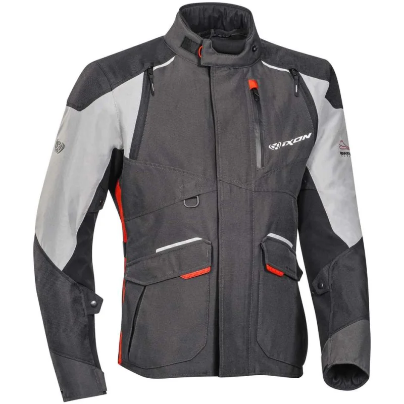 Direttamente Dal Produttore Giacca Moto 4 Stagioni Touring Adventur Ixon BALDER Nero Grigio Rosso