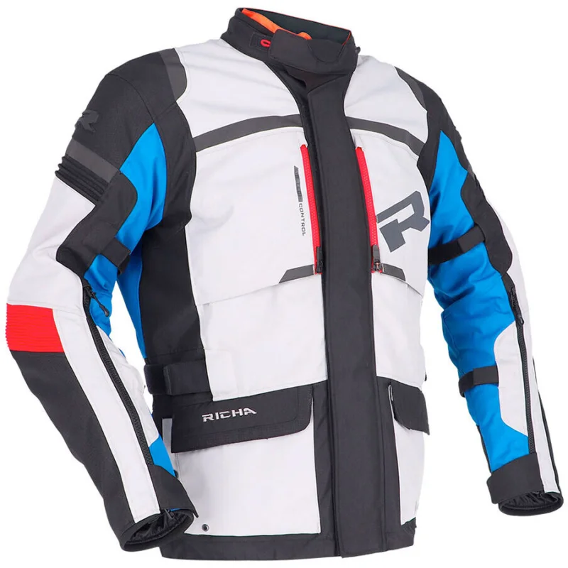 Giacca Moto Adventure Richa BRUTUS GORE-TEX Grigio Blu Rosso Scelto Dai Clienti