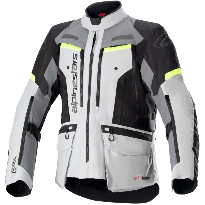 Spedizione Gratuita Giacca Moto Alpinestars BOGOTA' PRO DRYSTAR Fluo Giallo Grigio Scuro Grigio Ghiaccio
