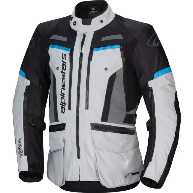 A Buon Prezzo Giacca Moto Alpinestars BOGOTA' PRO DRYSTAR Grigio Ghiaccio Nero Cyan