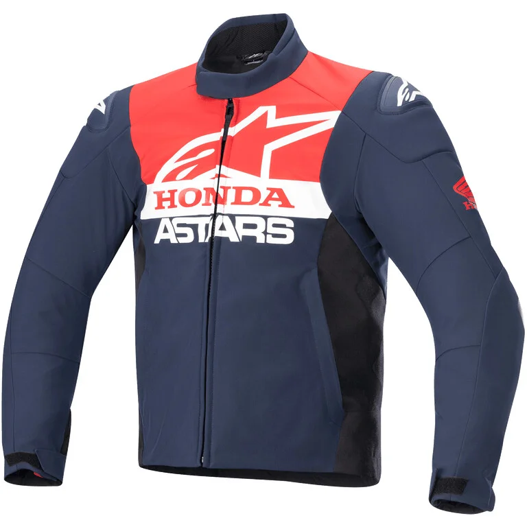 Giacca Moto Alpinestars HONDA SMX WP SOFTSHELL Night Navy Nero Bright Rosso Novità