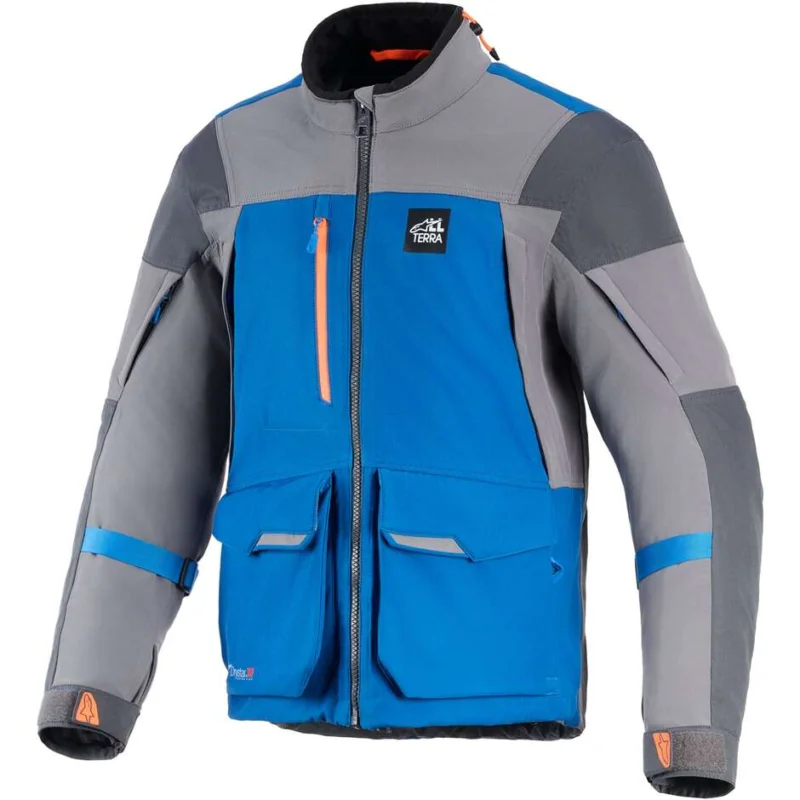 A Buon Prezzo Giacca Moto Alpinestars MAXDURA DRYSTAR XF LAMINATED ARMORED SHELL Blu Reale Grigio Scuro