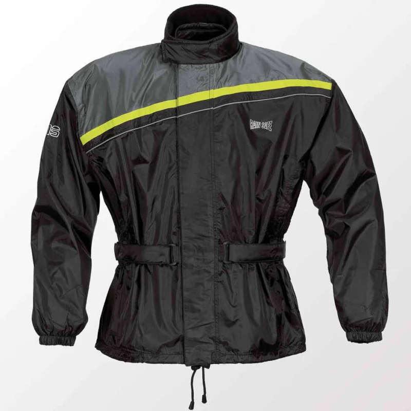 Nuovo Arrivo Giacca Moto Antipioggia Gms DOUGLAS Nero Giallo Fluo