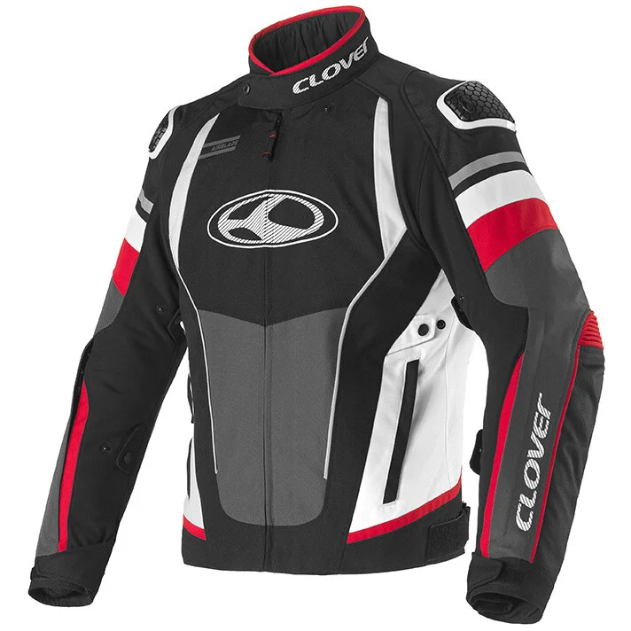 Giacca Moto Clover AIRBLADE 5 Bianco Rosso Nero Consegna Rapida