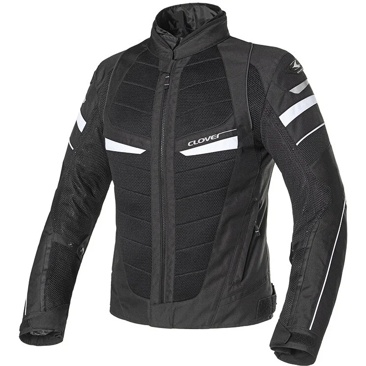 Sconto Giacca Moto Clover RAINJET 2 WP MESH Nero Bianco
