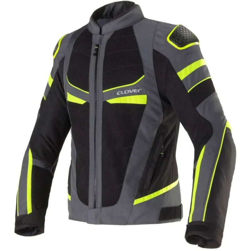 Giacca Moto Clover RAINJET 3 WP Giallo Grigio Scuro Nero Miglior Prezzo