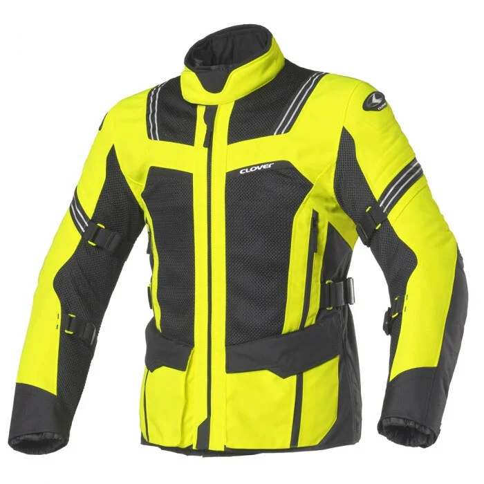 Vendita Finale Giacca Moto Clover VENTOURING 3 WP AIRBAG Nero Giallo Fluo