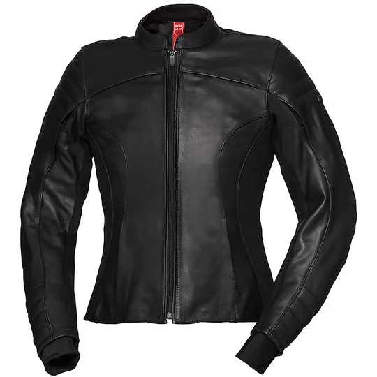 Consegna Rapida Giacca Moto da Donna In Pelle Professionale Ixs Tour LD Anna Nero