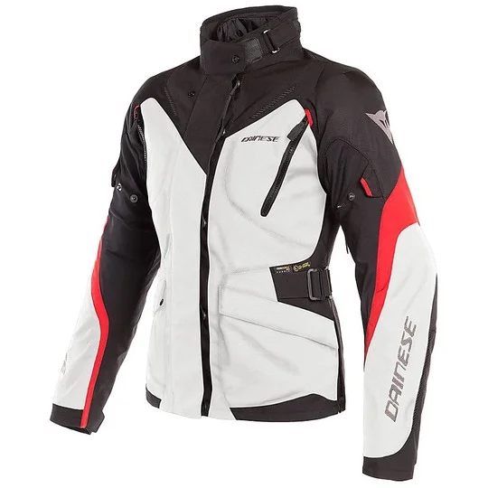 Vendita Finale Giacca Moto da Donna In Tessuto D-Dry Dainese TEMPEST 2 LADY D-DRY Grigio Nero Rosso