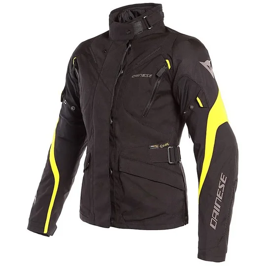 Giacca Moto da Donna In Tessuto D-Dry Dainese TEMPEST 2 LADY D-DRY Nero Giallo Fluo Offerta Lampo
